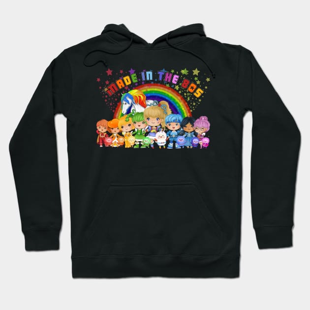 Made in the 80's Rainbow Girl Hoodie by WalkingMombieDesign